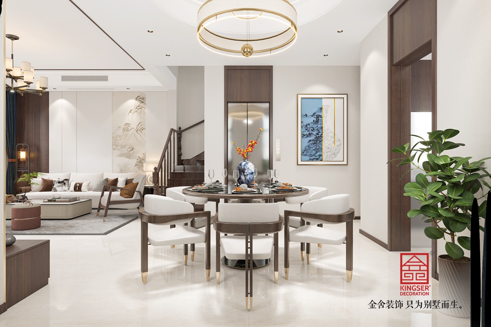 水悅龍庭260平米新中式風(fēng)格裝修-餐廳