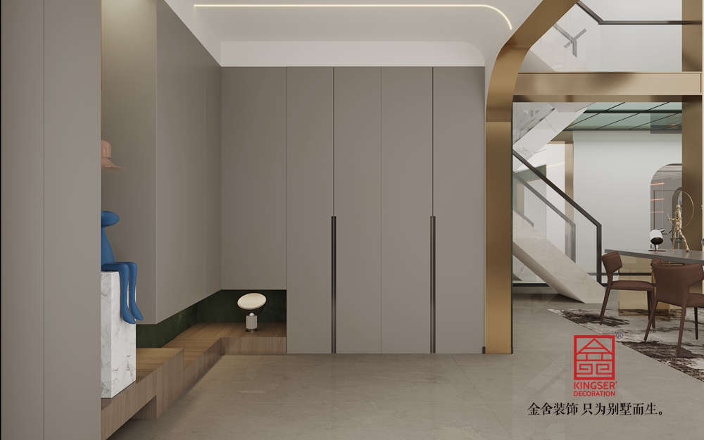 金地閱峯300平米現(xiàn)代輕奢風(fēng)格裝修-玄關(guān)