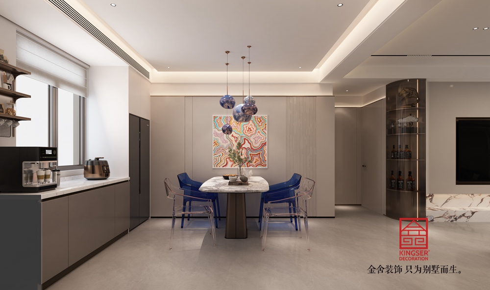 東南智匯城132平米現(xiàn)代輕奢風(fēng)格裝修-餐廳