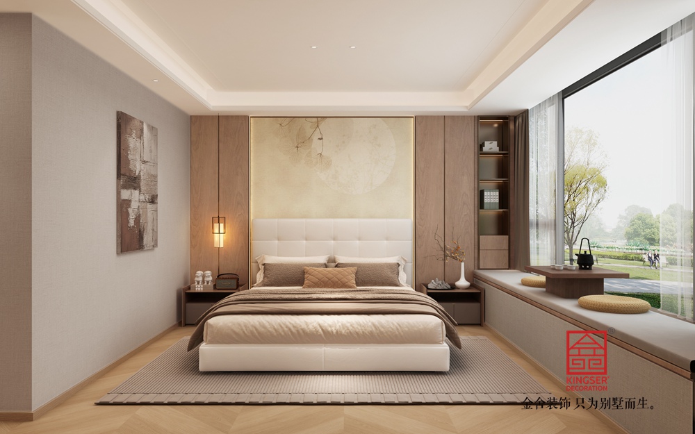 龍湖天奕450㎡禪意中式裝修-臥室