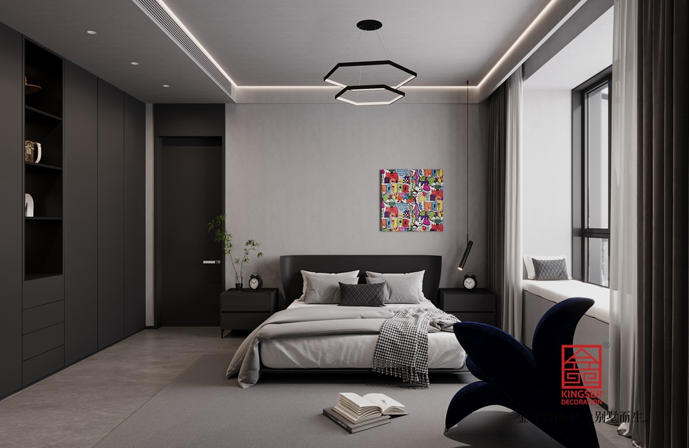 原河云墅220平米意式極簡(jiǎn)風(fēng)格裝修-臥室